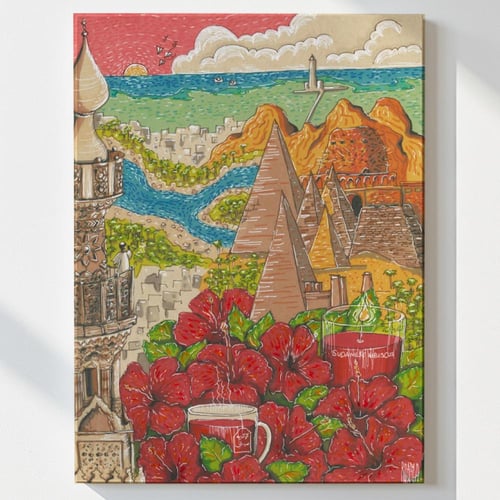 السودان مطبوعة على كانفاس