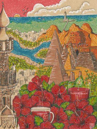 السودان مطبوعة على كانفاس