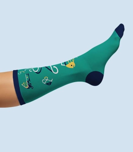 Raml | رَمل - شراب طويل أخضر بتطريز للكائنات البحر...