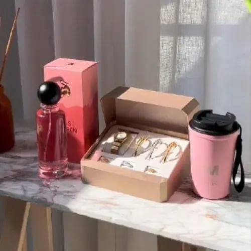 بوكس اهداء نسائي طقم ساعة مع ماق