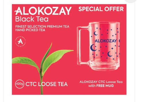 Black tea ALOKOZAY with a gift