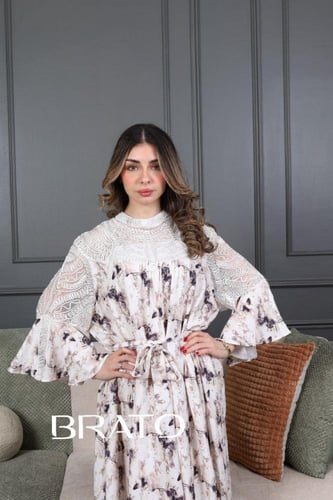 جلابية برنت صدر جوبير شفاف