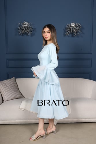 فستان بيبي بلو ناعم وانيق