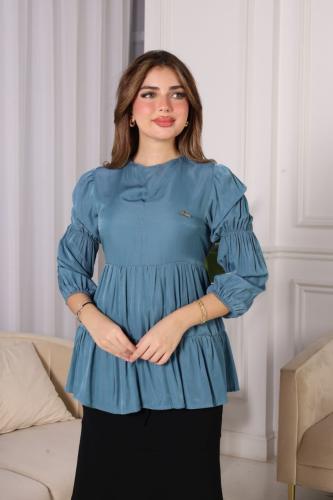 بلوزة طبقات تركوازي