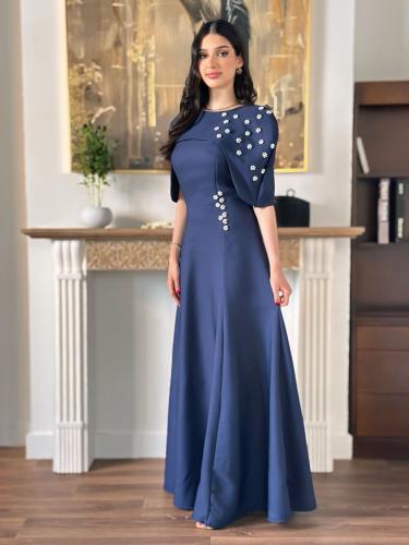 فستان كحلي قطعتين