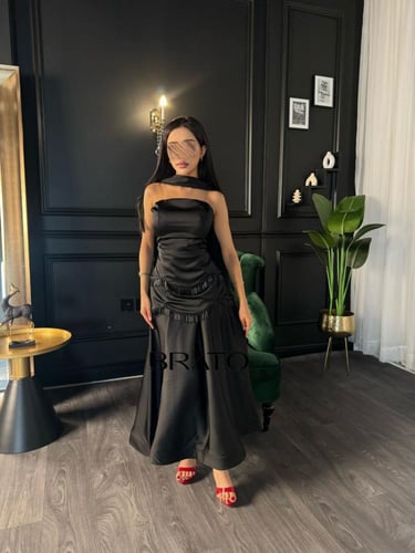 فستان ستن حرير ناعم