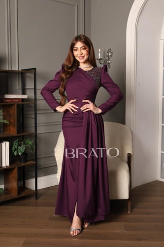 فستان ليلكي انيق وفخم