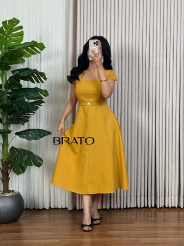 فستان كموني بخرز