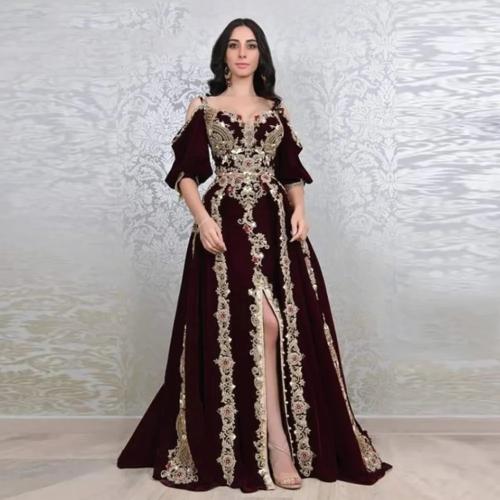قفطان مغربي من Laxsesu ، فساتين سهرة عربية ، نصف أ...