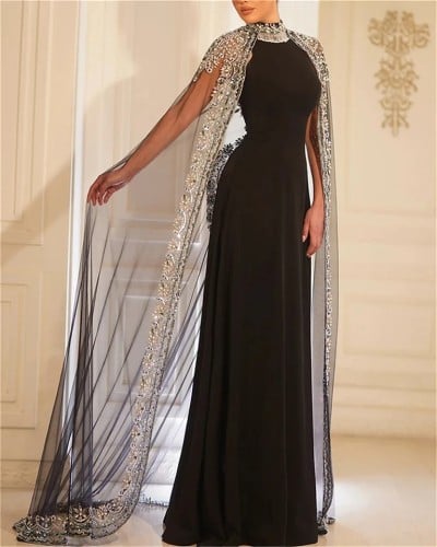 فستان سهرة نسائي رسمي من قطعتين من الدانتيل ، فستا...