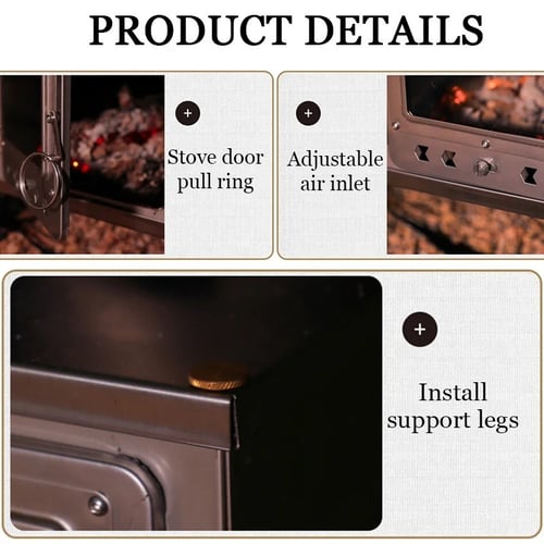 موقد قابل للطي يعمل بحرق الأخشاب للتخييم ، موقد حط...