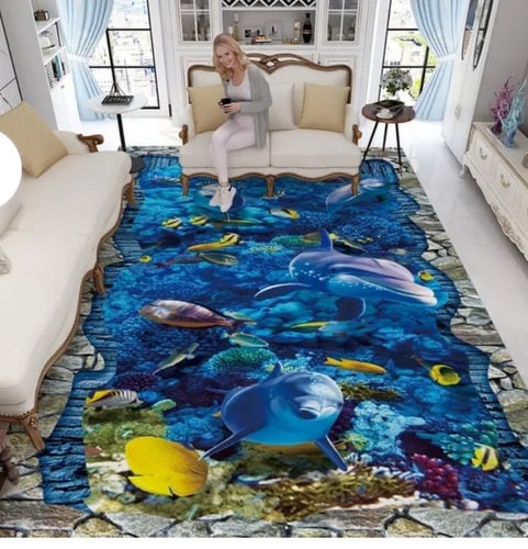 سجادة ثلاثية البعادارضيه محاكاة نمط المشهد غرفة ال...