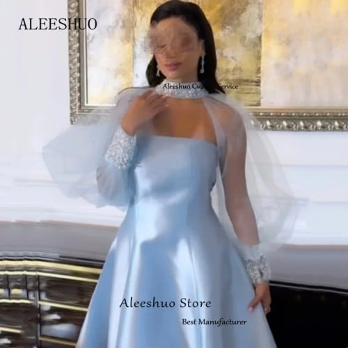 Aleeshuo-A-Line فستان حفلة موسيقية بدون حمالات ، م...
