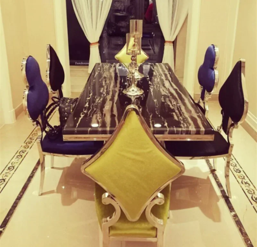 كراسي طعام من الفولاذ المقاوم للصدأ للمطبخ ، غرفة...