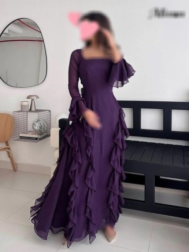 فستان حورية البحر أنيق عتيق ، أرجواني حلو ، كشكش ،...