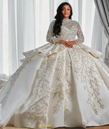 الفاخرة 2023 العربية نمط خط الزفاف أثواب طويلة الأ...