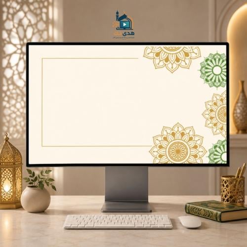 قالب الزخارف الخضراء والبنية