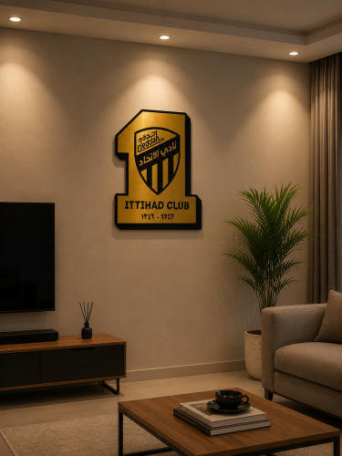لوحة شعار نادي الاتحاد - ديكور جداري، مقاس 60×80 سم