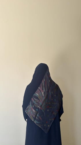 عباية شيفون مبطن كحلي