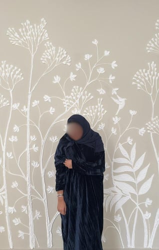 عباية مخمل ازرق