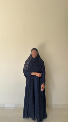 عباية شيفون مبطن كحلي