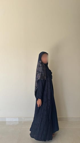 عباية شيفون مبطن كحلي