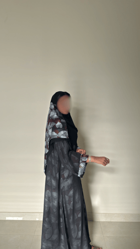 عباية شيفون مبطن عنابي