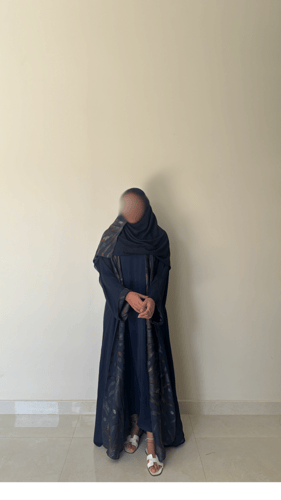 عباية شيفون مبطن كحلي