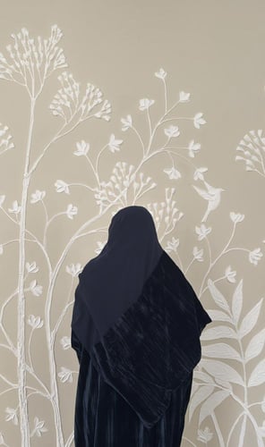 عباية مخمل ازرق