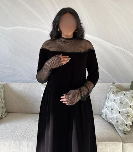 جلابية اسود مخمل