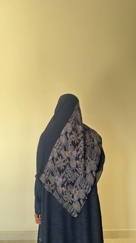 عباية شيفون مبطن كحلي