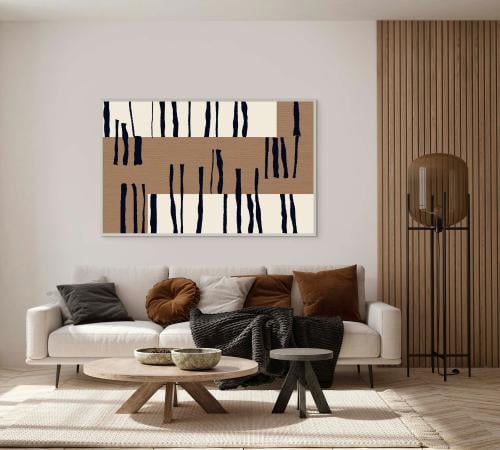 لوحة فن تجريدي بتصميم عصري يضفي جمال