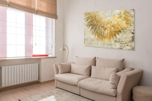 لوحة جدارية فنية، قماش كانفس -شعاع الذهب