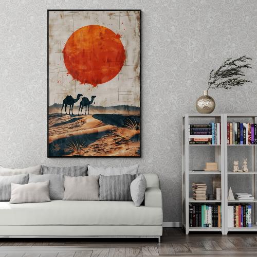 لوحه جدارية كانفس فن تجريدي جمال