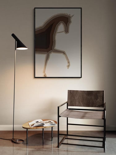 لوحة خيل فن تجريدي