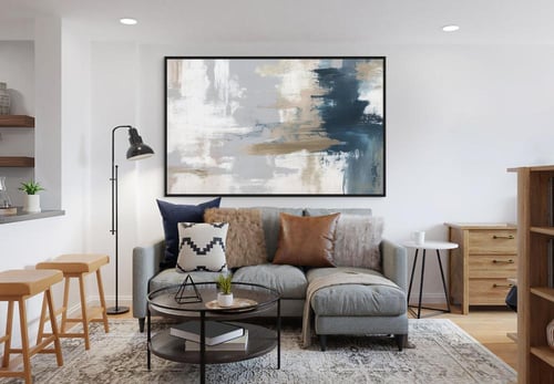لوحات فنية جدارية فن تجريدي هدوء البيج