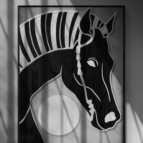 لوحة خيل فن تجريدي