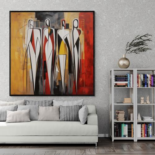 لوحة فنية بالوان زاهية فن تجريدي