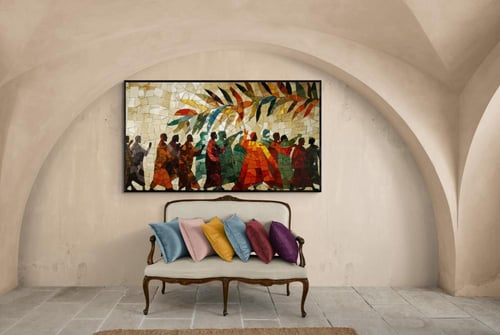 لوحه جدارية كانفس فن تجريدي