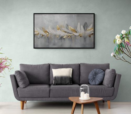 لوحة فنية "أجنحة الذهب والفضة"