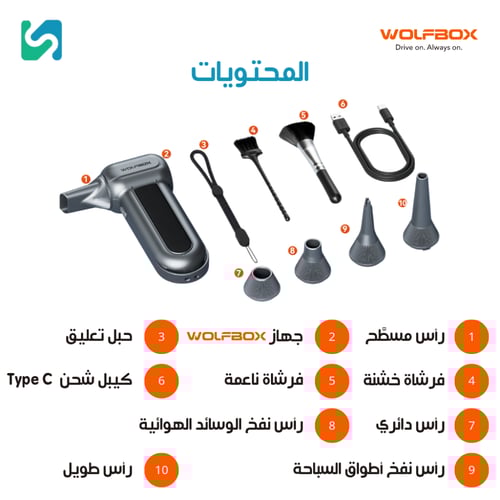 منفاخ هواء WOLFBOX MF100