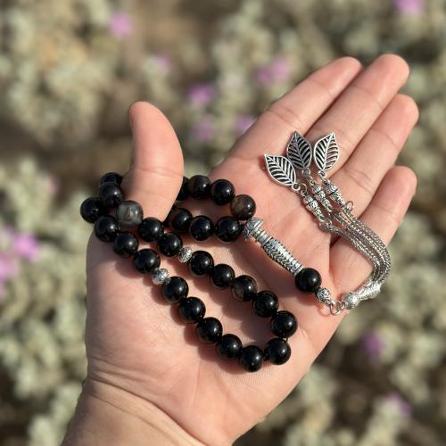 سبحة عقيق برازيلي - اسود مخلوط