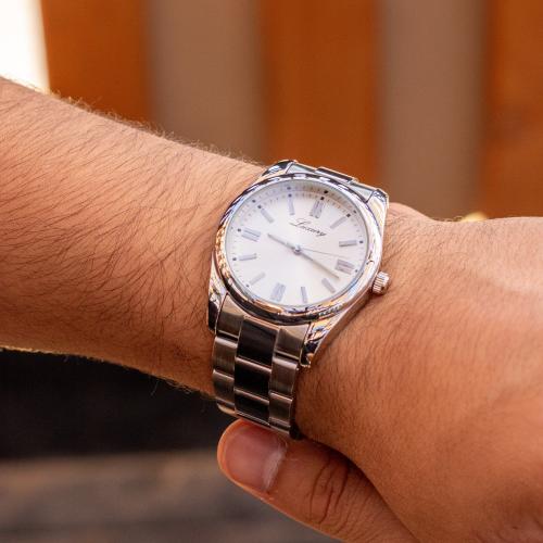 ساعة رجالية بسير ستيل بلون