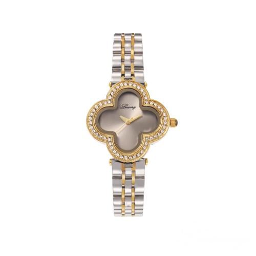 ساعة نسائية ستيل بلون ذهبي وفضي