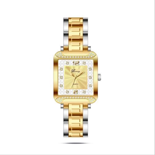 ساعة نسائية بتصميم ملفت بلون ذهبي