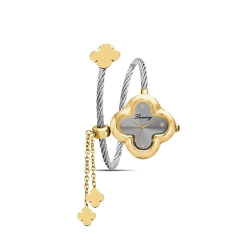 ساعة نسائية بتصميم ملفت بلون ذهبي