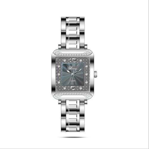 ساعة نسائية بتصميم ملفت بلون فضي