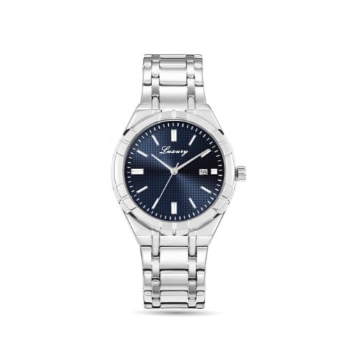 ساعة رجالية بسير ستيل بلون فضي