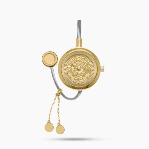 ساعة نسائية ستيل باللون الفضي الذهبي