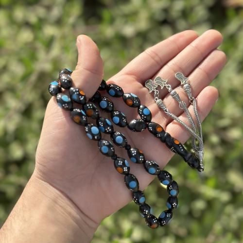 سبحة خشب الكوك مطرز